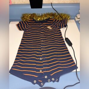 Striped Navy and Orange Kids Bodysuit